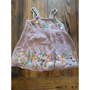 Mimi & Maggie Purple Embroidered Floral Sleeveless Tank Sundress Size 24 Months